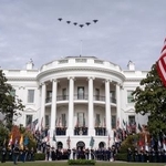 　米ホワイトハウス＝１８日、ワシントン（ＡＰ＝共同）