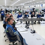 　防災訓練が行われた石川県志賀町のオフサイトセンター＝２４日午前