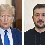 　トランプ米大統領、ウクライナのゼレンスキー大統領（ともにゲッティ＝共同）