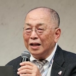 　警察庁のイベントで講演する清家政明さん＝２８日午後、東京都渋谷区