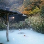 　秋田県の乳頭温泉郷・鶴の湯温泉の露天風呂