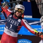 　アルペンスキーＷ杯、男子大回転第２戦で初優勝を飾ったシュテファン・ブレンシュタイナー＝２８日、米コロラド州コッパーマウンテン（ＡＰ＝共同）