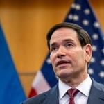 　マルコ・ルビオ米国務長官＝２３日、ジュネーブ（ＡＰ＝共同）