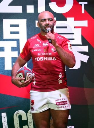 　ラグビーのＮＴＴリーグワン開幕に向けた記者会見で意気込みを語るＢＬ東京のリーチ＝２日、東京都内