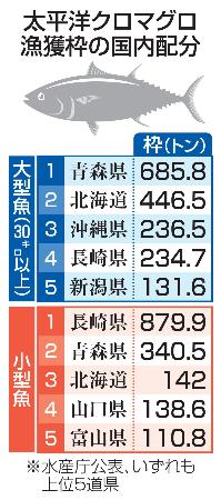 　太平洋クロマグロ漁獲枠の国内配分