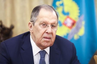 　ロシアのラブロフ外相＝２４日、モスクワ（タス＝共同）