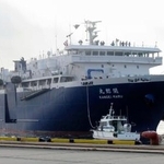 　今年の操業を終え、下関港に帰港した「関鯨丸」＝２日午前、山口県下関市