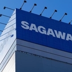 　佐川急便のロゴ＝４日午前、東京都江東区