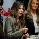 　米国のノーム国土安全保障長官＝２日、ワシントン（ロイター＝共同）