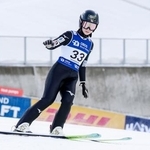 　Ｗ杯複合女子個人第１戦で前半飛躍９位の葛西優奈＝トロンヘイム（共同）