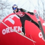 　Ｗ杯ジャンプ男子個人第７戦で２位に入った小林陵侑の１回目の飛躍＝ビスワ（共同）