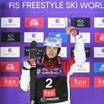 　モーグルＷ杯開幕戦の男子で優勝した堀島行真＝ルカ（共同）