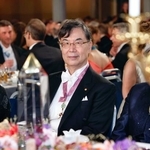 　ノーベル賞授賞式後の晩さん会に出席した坂口志文・大阪大特任教授＝１０日、ストックホルム（共同）