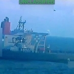 　ベネズエラ沖で拿捕された石油タンカー＝１０日（米司法省提供・ロイター＝共同）