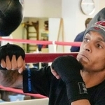 　練習を公開したレネ・サンティアゴ＝１１日、東京都内