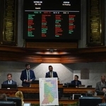 　米連邦下院選挙区の区割り変更が否決されたインディアナ州の議会＝１１日、インディアナポリス（ＡＰ＝共同）