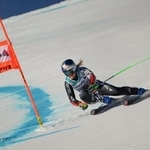 　アルペンスキーＷ杯で、女子スーパー大回転第１戦を制したアリス・ロビンソン＝１４日、サンモリッツ（ゲッティ＝共同）