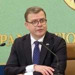 フィンランドのオルポ首相＝２０２４年１２月、東京・内幸町の日本記者クラブ