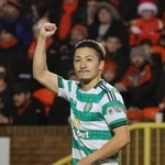 　ダンディー・ユナイテッド戦で先制点を挙げたセルティックの前田大然＝１７日、ダンディー（ＰＡ通信提供、ＡＰ＝共同）