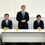 　自民、日本維新の会、公明の３党が開いた小学校の給食無償化を巡る実務者協議＝１８日午後、国会