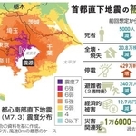 　首都直下地震　想定震度と主な被害（コンパクト版）