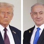 トランプ米大統領（左）、イスラエルのネタニヤフ首相（いずれもゲッティ＝共同）