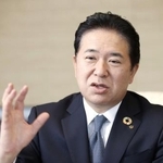 　インタビューに応じる大和証券グループ本社の荻野明彦社長