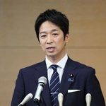 　共同通信加盟社編集局長会議で講演する日本維新の会の藤田共同代表＝２３日午後、東京・東新橋