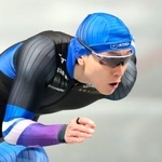 　公式練習で調整する森重航＝長野市エムウェーブ