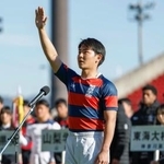 　第１０５回全国高校ラグビー大会の開会式で、選手宣誓する関西学院の西浦章博主将＝２７日、大阪府東大阪市の花園ラグビー場