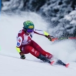 　アルペンスキーＷ杯、女子大回転で今季３勝目を挙げたユリア・シャイプ＝２７日、ゼメリング（ＡＰ＝共同）
