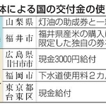 　各自治体による国の交付金の使い道