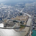 　石川県輪島市の中心部＝２０２５年１１月（共同通信社ヘリから）