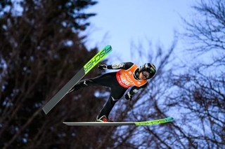 　ノルディックスキー・ジャンプ男子のフライング世界選手権に出場した二階堂蓮＝２３日、オーベルストドルフ（ゲッティ＝共同）