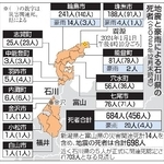 　地震と豪雨による石川県の死者（２０２５年１２月末時点）