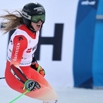 　アルペンスキーＷ杯、女子大回転で今季初勝利を挙げたカミーユ・ラスト＝３日、クラニスカゴラ（ＡＰ＝共同）