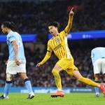 　マンチェスター・シティー戦でゴールを決めたブライトンの三笘薫＝７日、マンチェスター（ゲッティ＝共同）