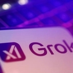 　Ｘに搭載されているＡＩ「グロック」と開発企業「ｘＡＩ」のロゴ（ロイター＝共同）