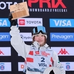 　スノーボードＷ杯ハーフパイプ第４戦を制した女子の小野光希＝アスペン（ゲッティ＝共同）