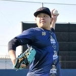 　練習を公開したオリックス・宮城＝大阪市此花区