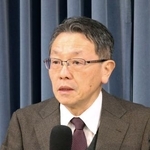 　記者会見する地震調査委員会の平田直委員長＝１４日午後、東京都千代田区