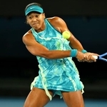 　女子シングルス１回戦でプレーする大坂なおみ＝メルボルン（ゲッティ＝共同）