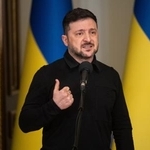 　ウクライナのゼレンスキー大統領＝３日、キーウ（ゲッティ＝共同）