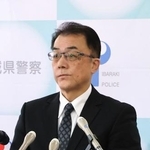 　ネイリスト殺害事件の容疑者逮捕について記者会見する茨城県警の坂井誠刑事部長＝２１日午後、水戸署