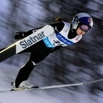 　９位となった高梨沙羅の飛躍＝アリオンテック蔵王シャンツェ