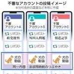 　不審なアカウントの投稿イメージ