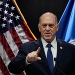 　記者会見するトム・ホーマン氏＝２９日、ミネアポリス（ＡＰ＝共同）