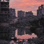 　破壊されたパレスチナ自治区ガザの街並み＝２９日（ＡＰ＝共同）