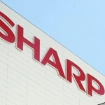 　シャープの看板＝大阪府堺市