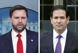 　米国のバンス副大統領（左）とルビオ国務長官